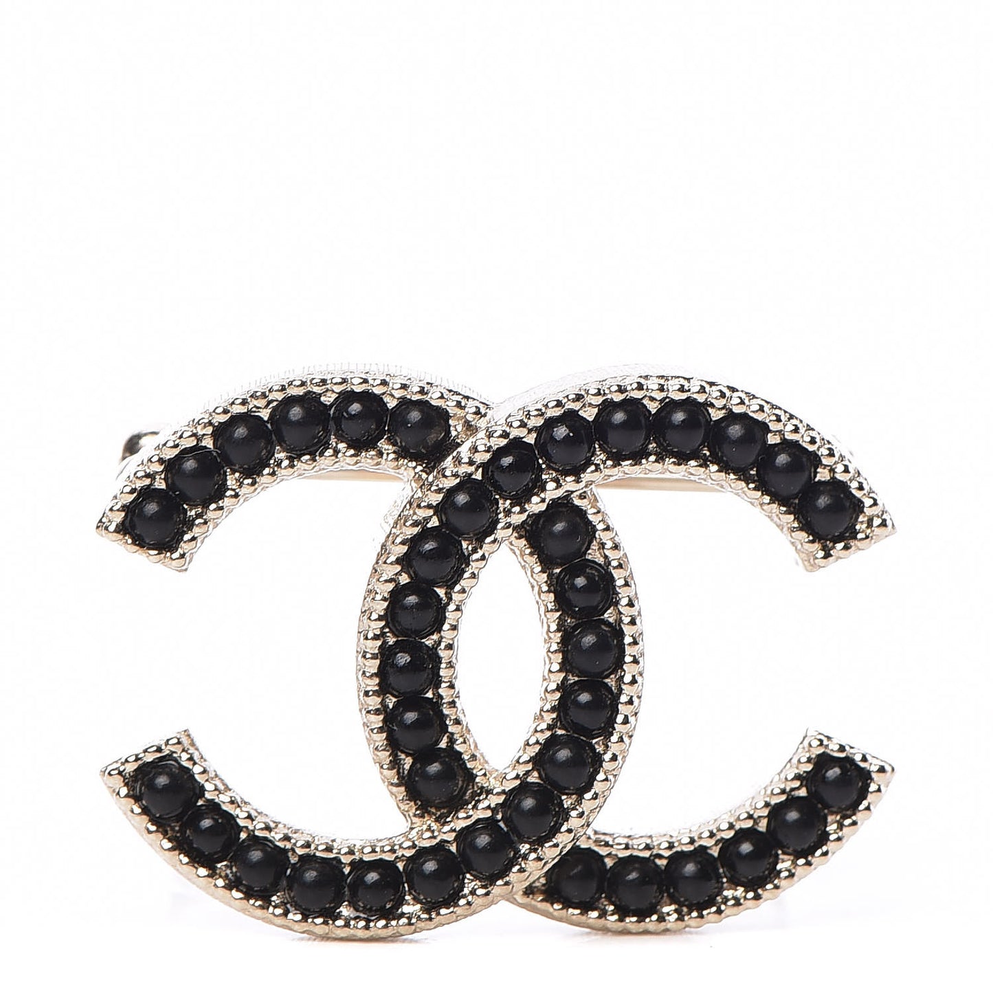 Bead CC Brooch Black Light Gold