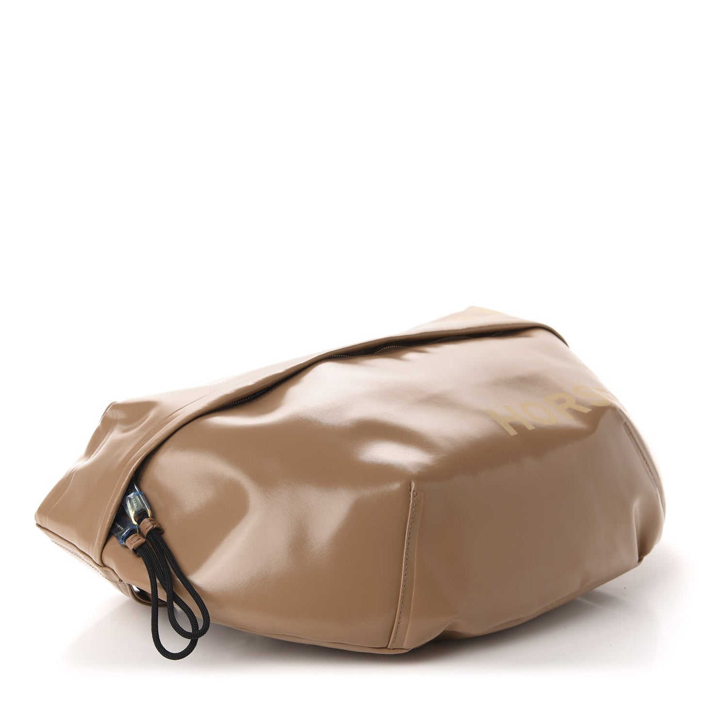 Coated Canvas Horseferry Print Extra Large Bum Bag Beige