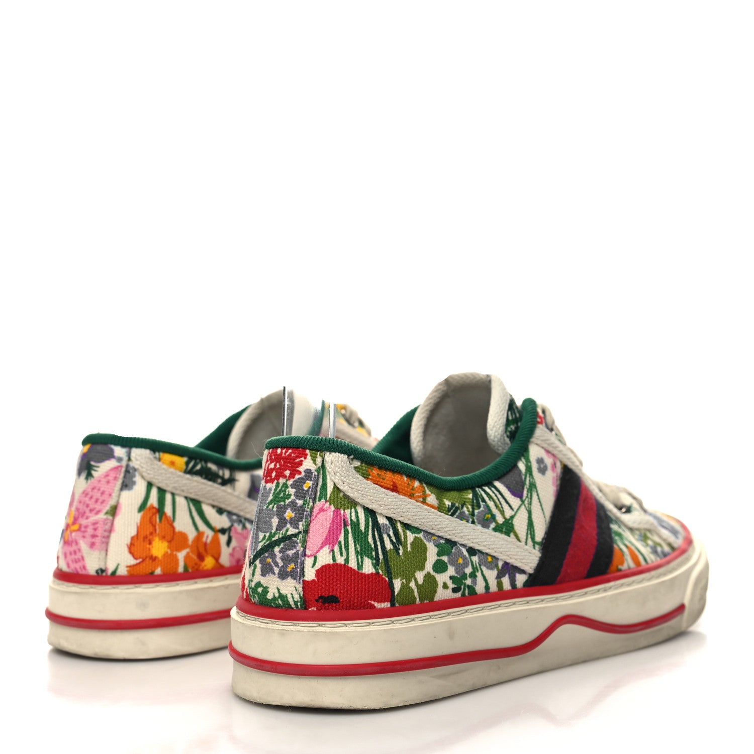 Gucci X KEN SCOTT Cotton Web Floral Womens 1977 Tennis Sneakers 35.5 Ivory Pink Mystic White 4 of 9