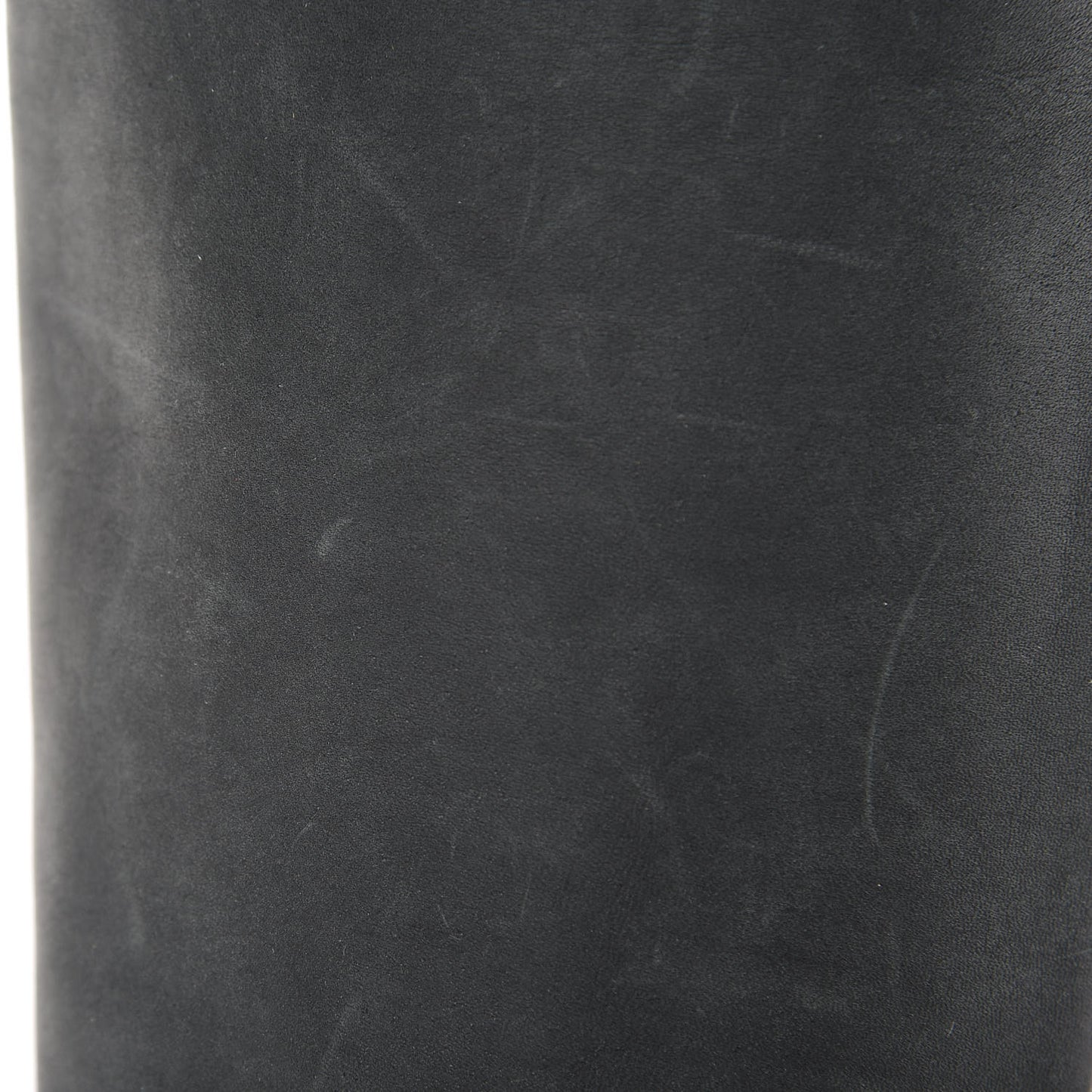 Waxed Suede Calfskin Knee High Boots 35.5 Black Dark Brown