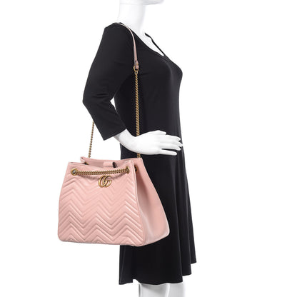 Gucci Calfskin Matelasse Medium GG Marmont Shoulder Tote Bag Perfect Pink 2 of 10