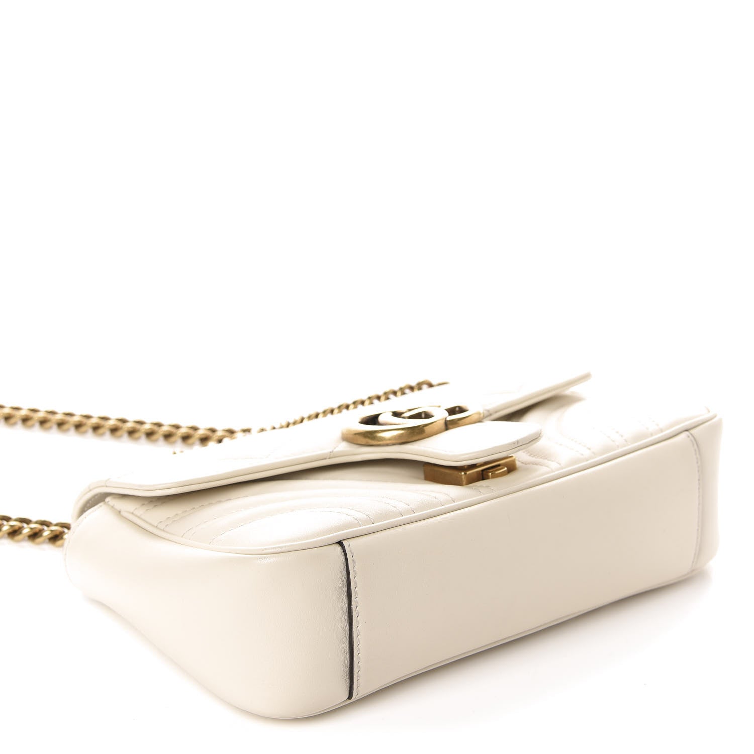 Gucci Calfskin Matelasse Mini GG Marmont Shoulder Bag White 4 of 13