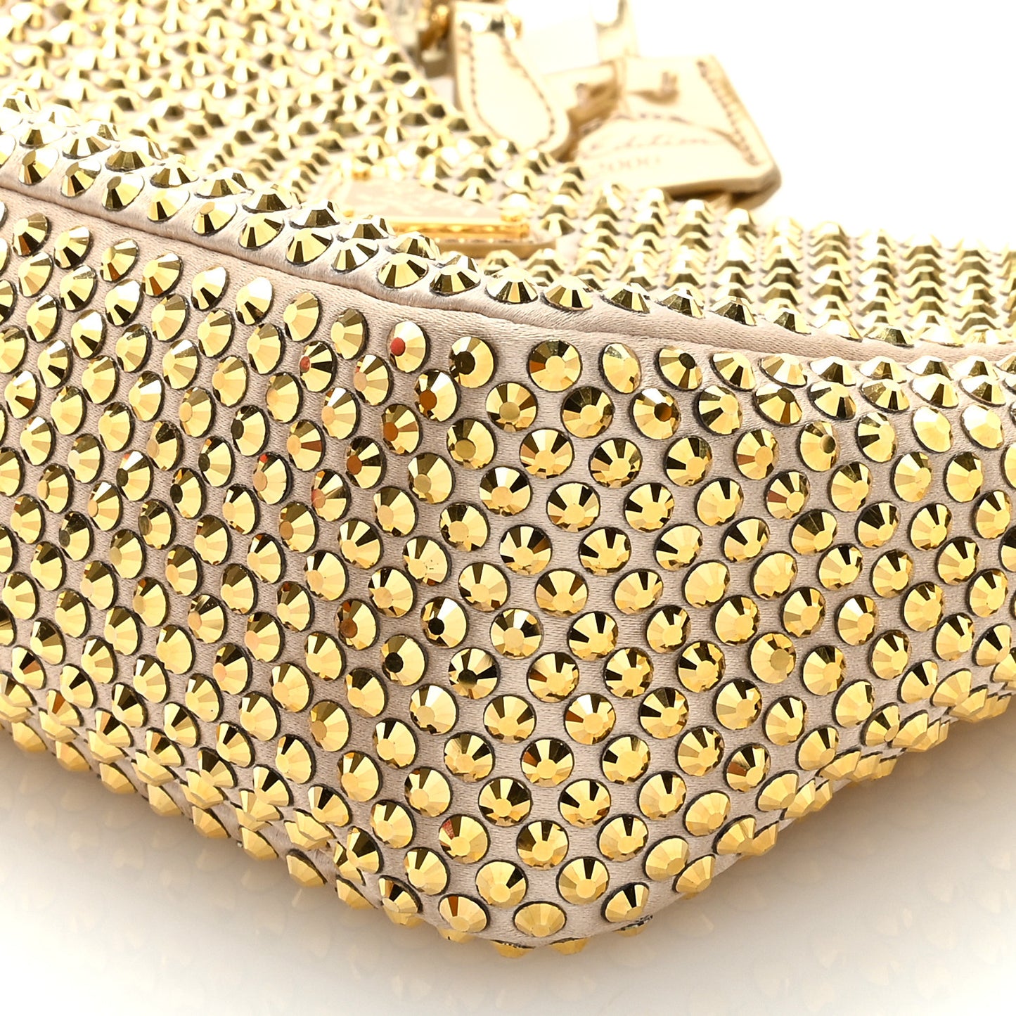 Satin Crystal Mini Re-Edition 2000 Bag Platino