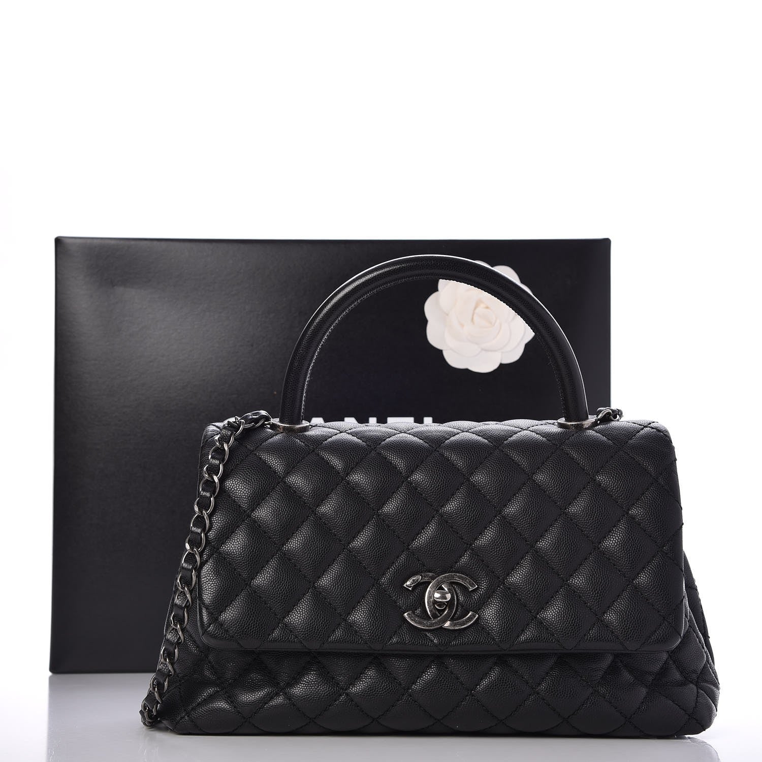 Chanel Caviar Quilted Small Coco Handle Flap Black 9 of 9