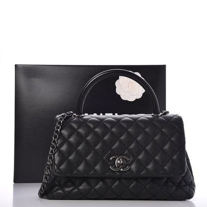 Chanel Caviar Quilted Small Coco Handle Flap Black 9 of 9