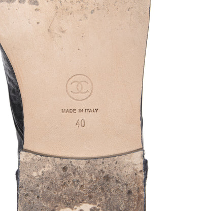Chanel Fantasy Tweed Lambskin CC Short Boots 40 Black 6 of 7