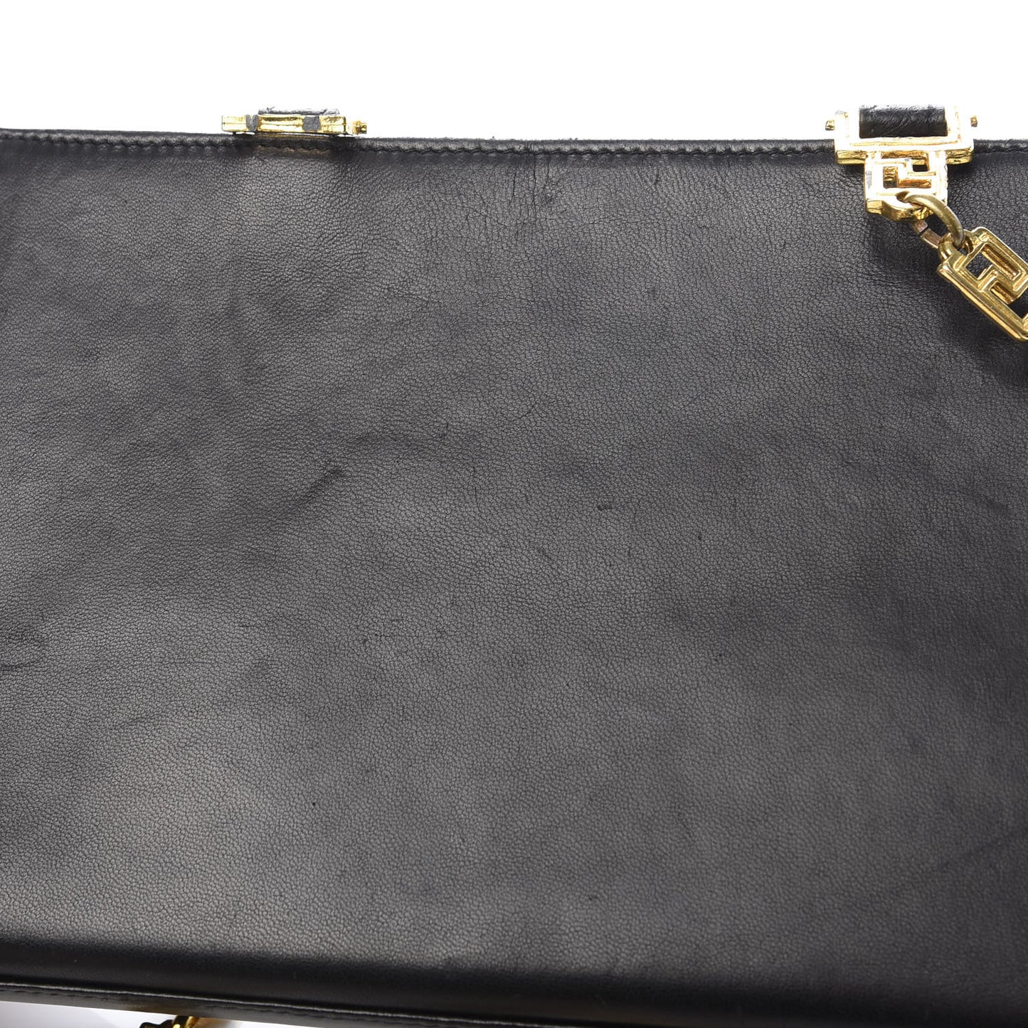 Calfskin Medallion Tribute Chain Shoulder Bag Black