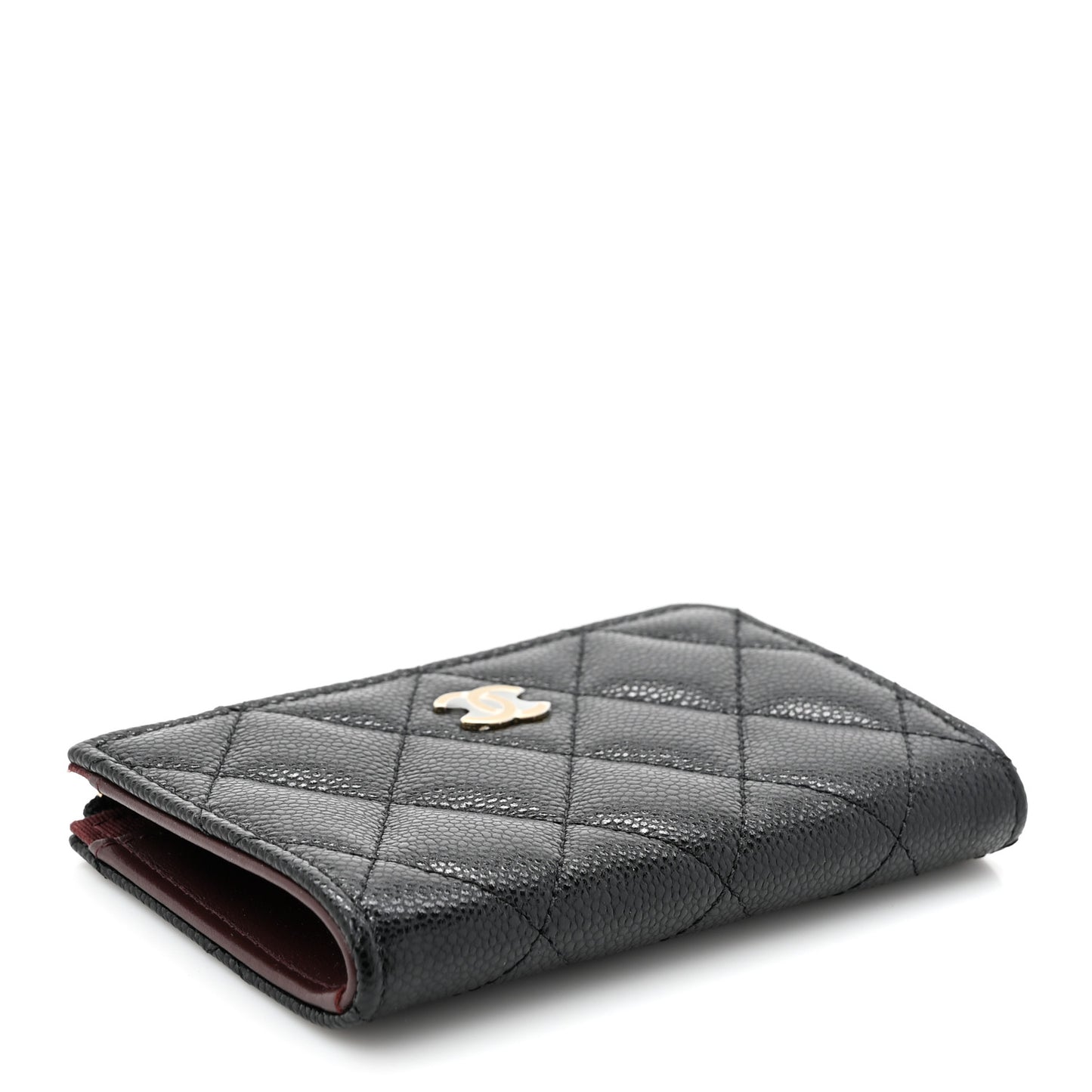 Caviar Quilted Zipped Key Holder Case Black