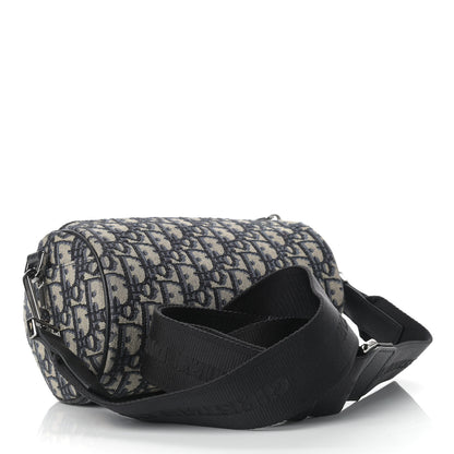 Christian Dior X KENNY SCHARF Oblique Canvas Embroidered Patches Roller Messenger Bag Charcoal 3 of 8
