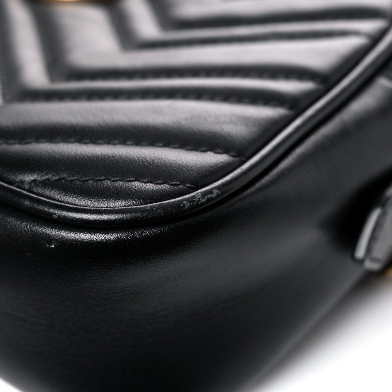 Gucci Calfskin Matelasse Small GG Marmont Chain Shoulder Bag Black 14 of 18