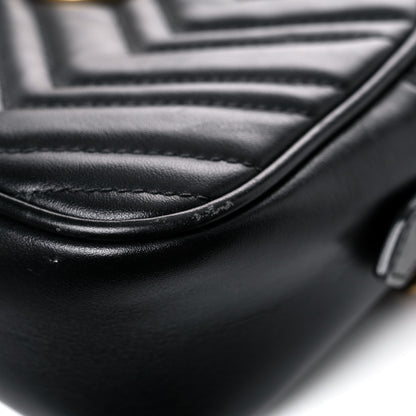 Gucci Calfskin Matelasse Small GG Marmont Chain Shoulder Bag Black 14 of 18