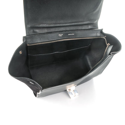 Celine Drummed Calfskin Suede Small Trapeze Black 5 of 8