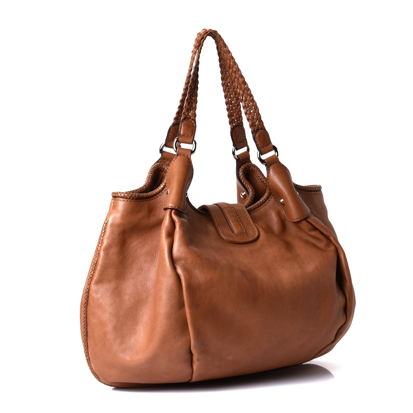 Pebbled Calfskin Medium Marrakech Shoulder Bag Camel