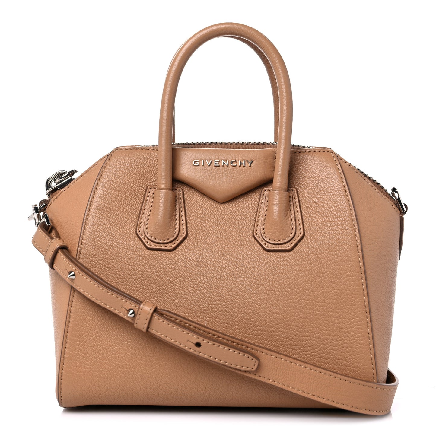Sugar Goatskin Mini Antigona Light Beige