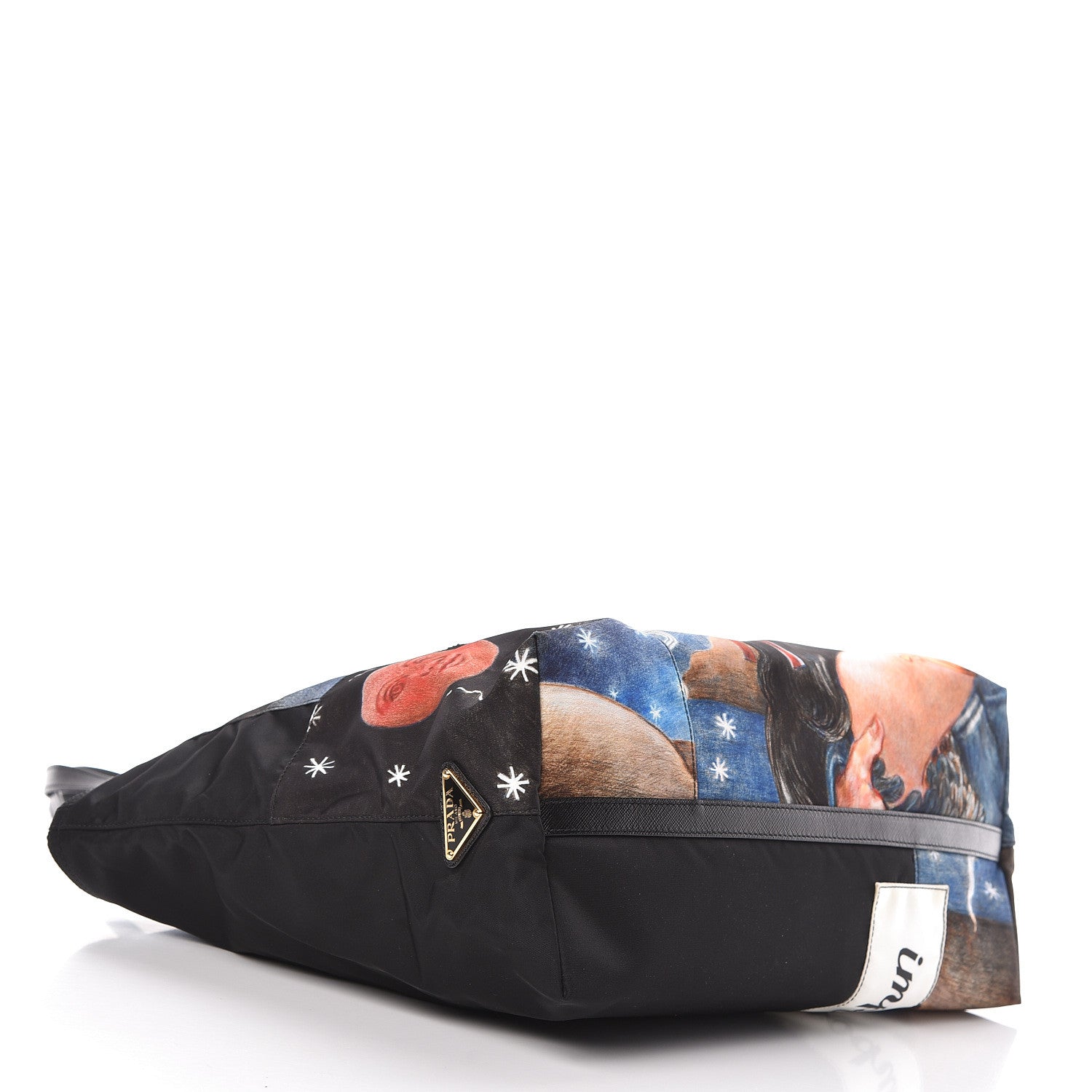 Prada Tessuto Nylon Collage Impossible True Love Printed Tote Blue 4 of 13