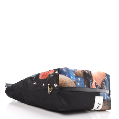 Prada Tessuto Nylon Collage Impossible True Love Printed Tote Blue 4 of 13