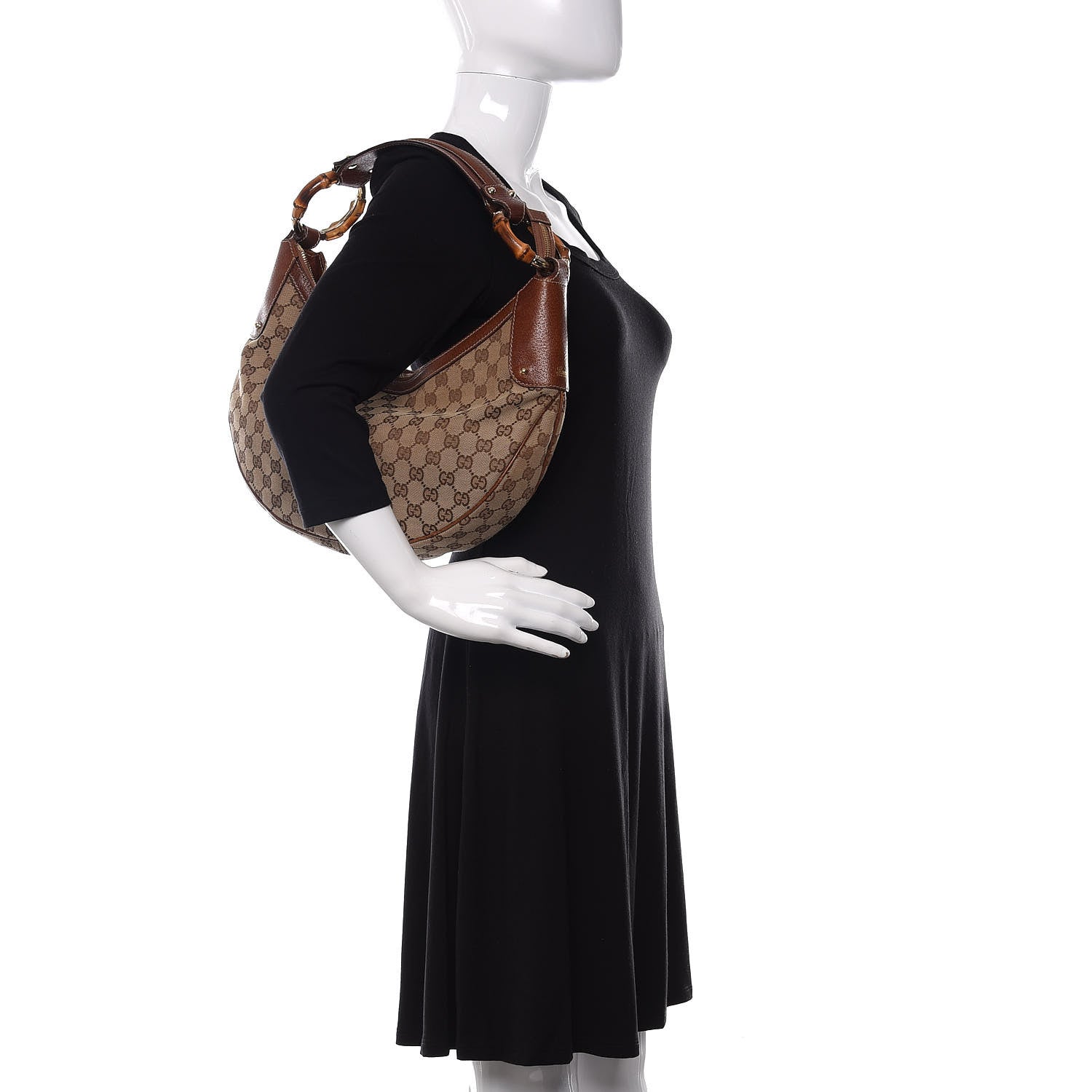 Gucci Monogram Bamboo Ring Hobo Brown 2 of 10
