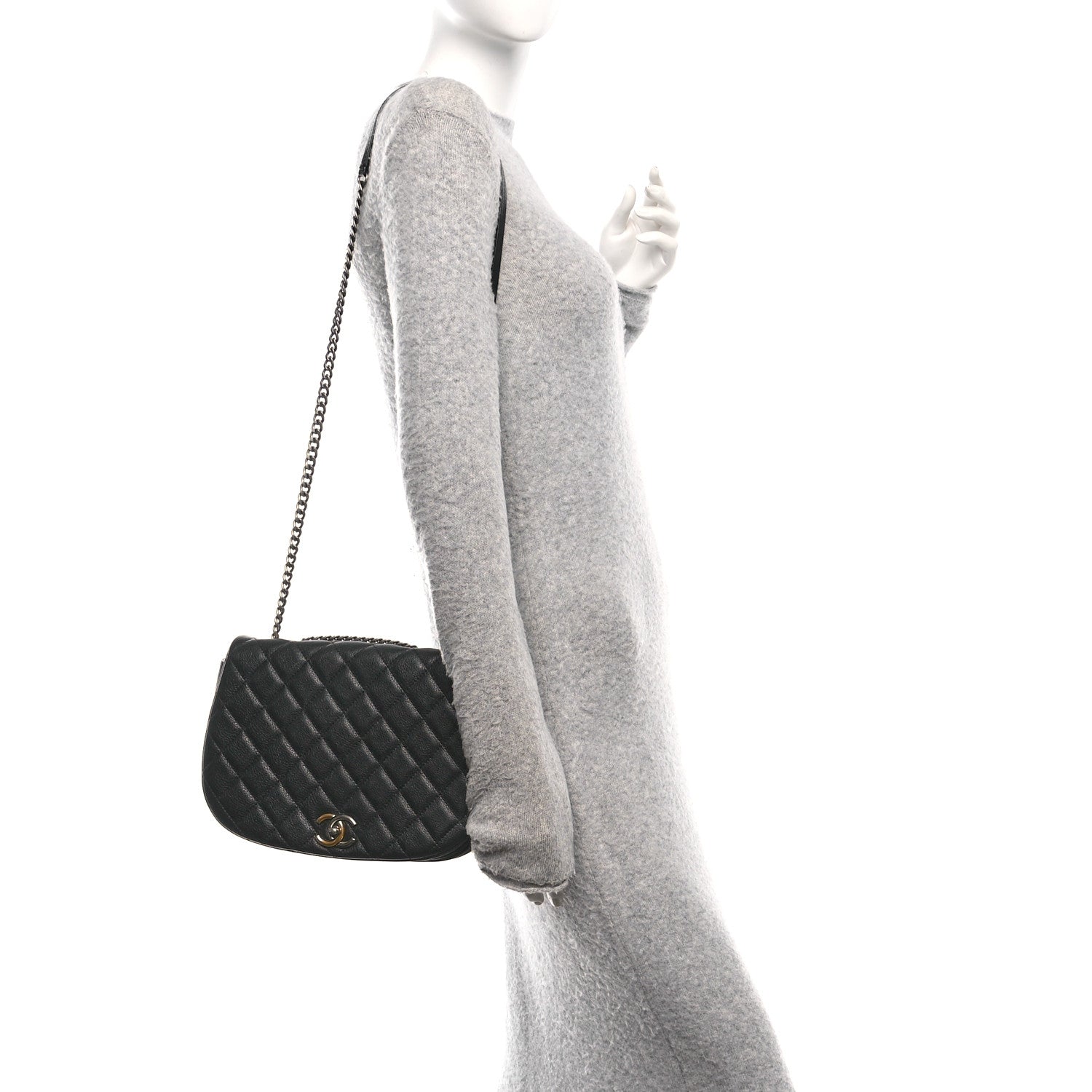 Chanel Calfskin Quilted Casual Pocket Messenger Flap Black 2 of 10