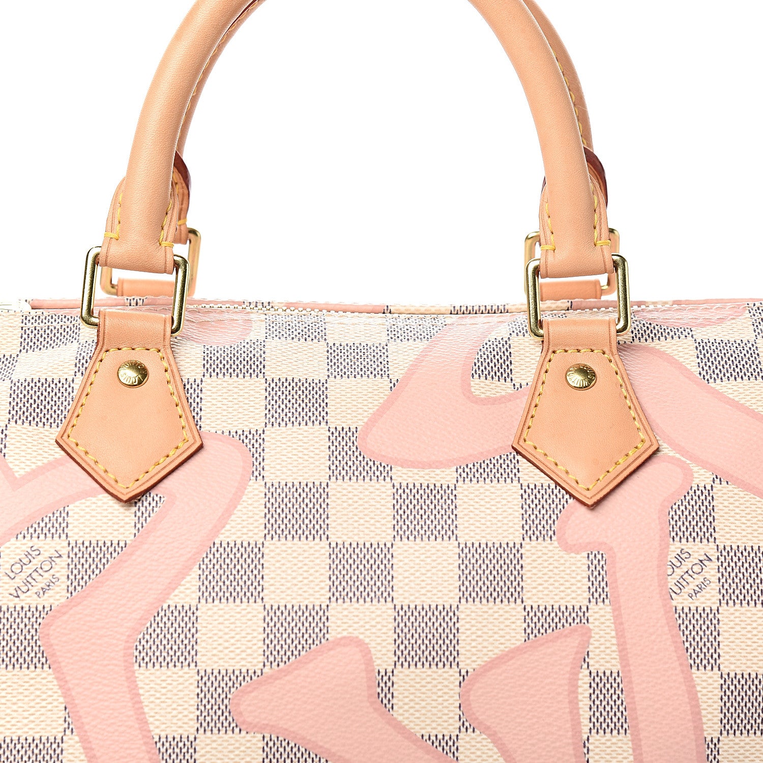 Louis Vuitton Damier Azur Tahitienne Speedy Bandouliere 30 Rose Ballerine 9 of 9