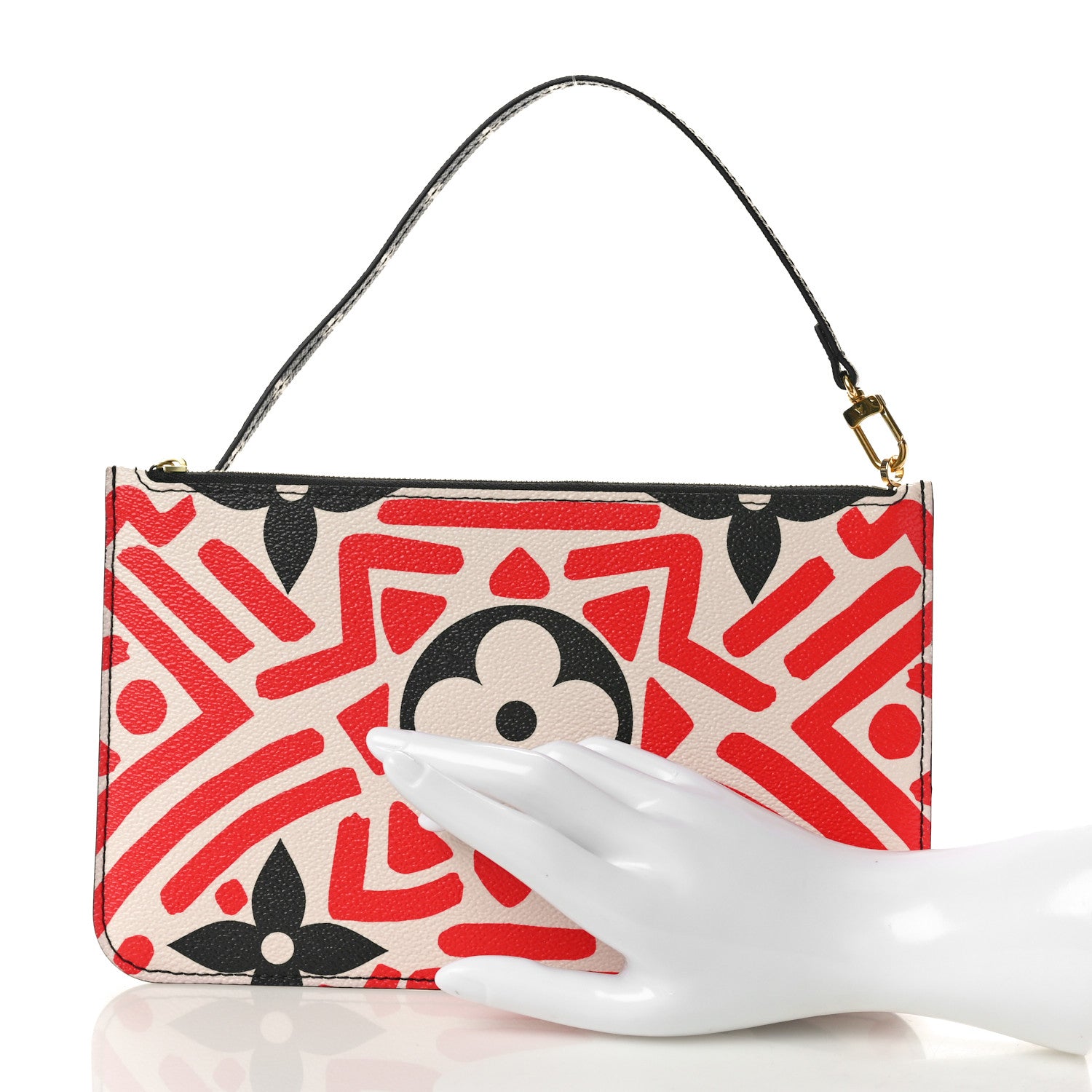 Louis Vuitton Monogram Giant Crafty Neverfull MM GM Pochette Creme Rouge Black 2 of 9