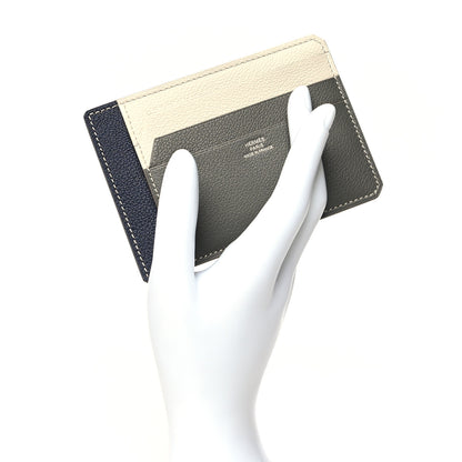 Hermes Everloco City 8CC Colorblock Card Holder Gris Meyer Beton Blue Nuit 2 of 9