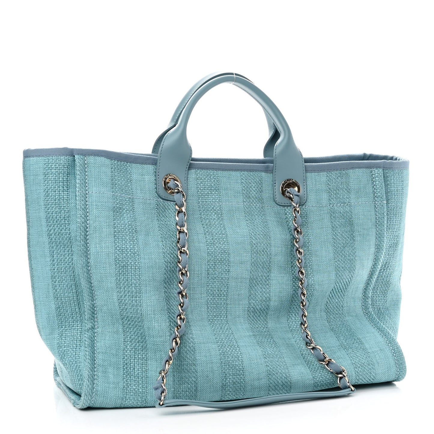 Mixed Fibers Striped Medium Deauville Tote Blue