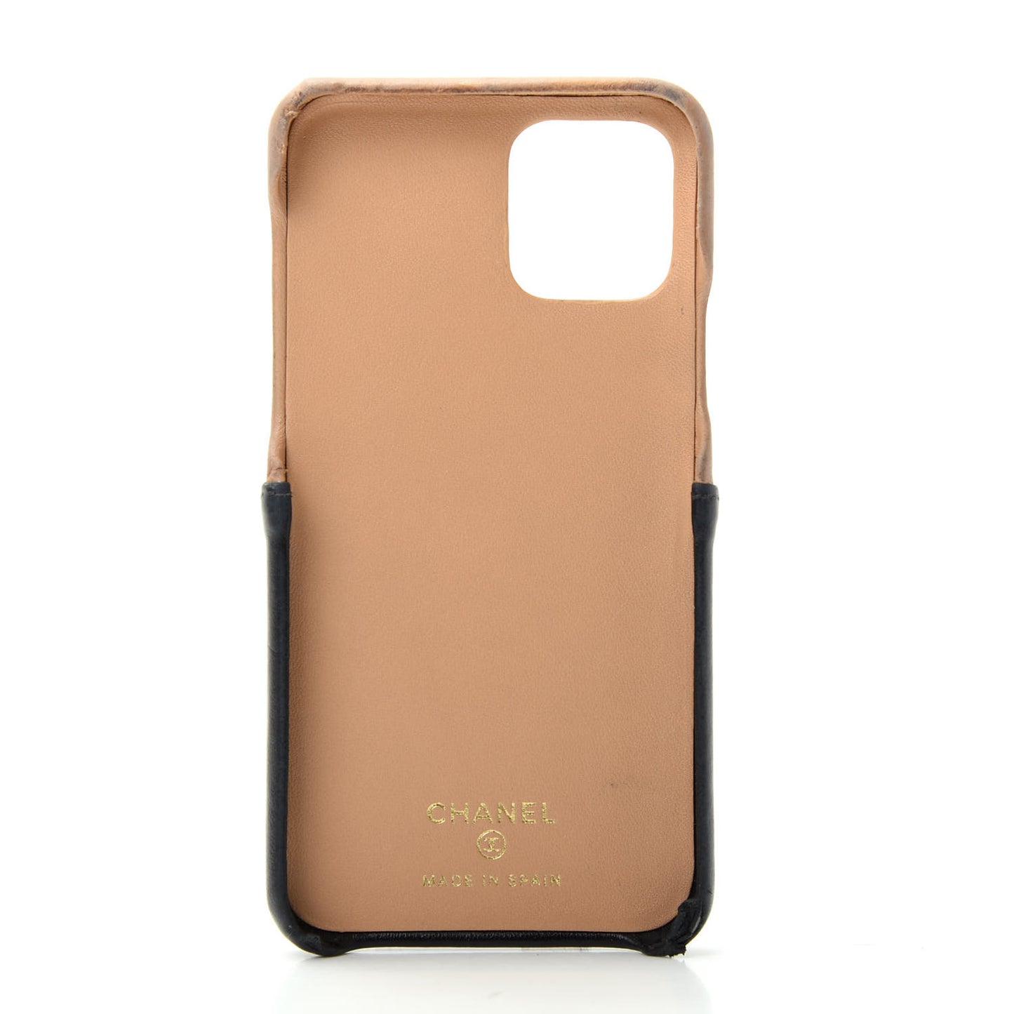 Lambskin Quilted CC iPhone XI Pro Case Beige Black