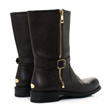 Jimmy Choo Calfskin Durum Boots 39.5 Brown 4 of 6