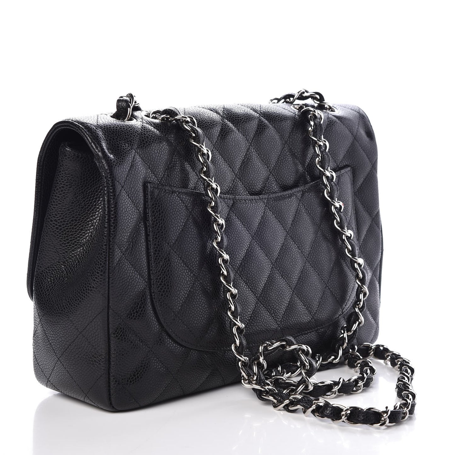 Caviar Quilted Jumbo Single Flap Black