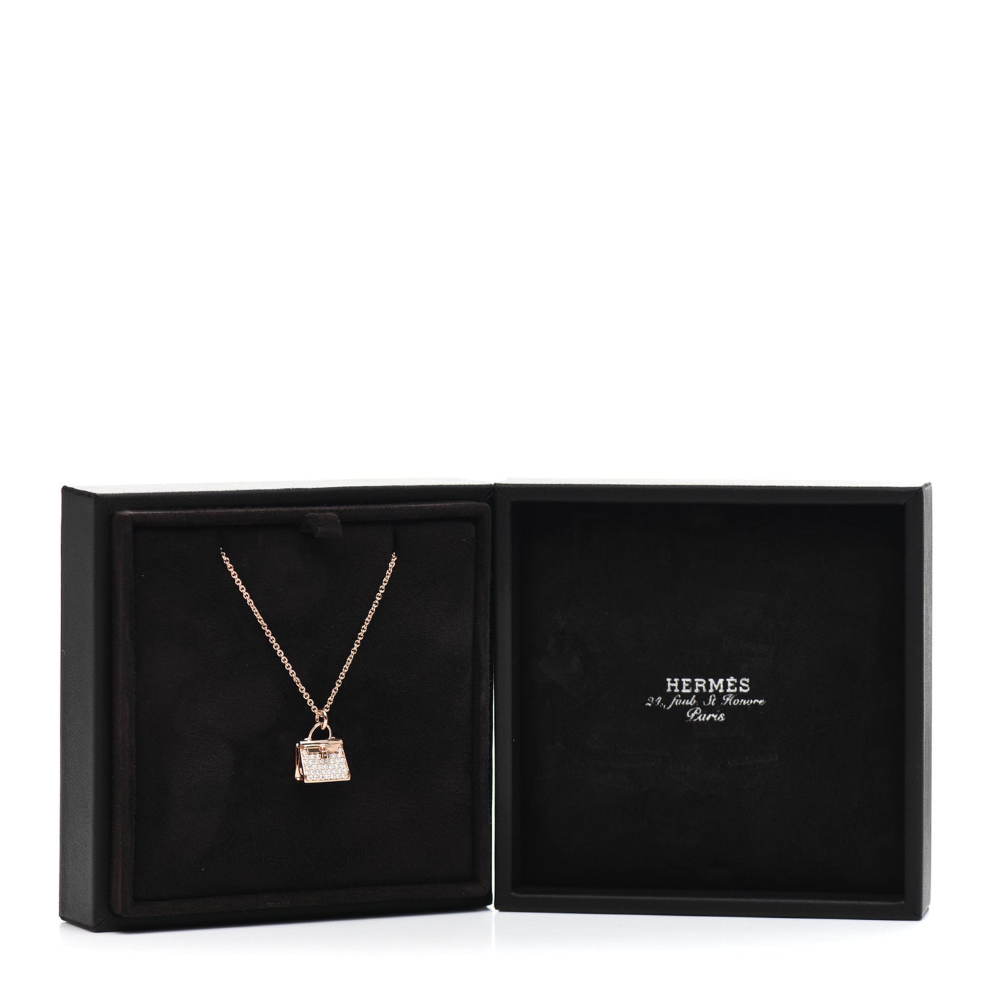 18K Rose Gold Diamond Kelly Amulettes Pendant Necklace