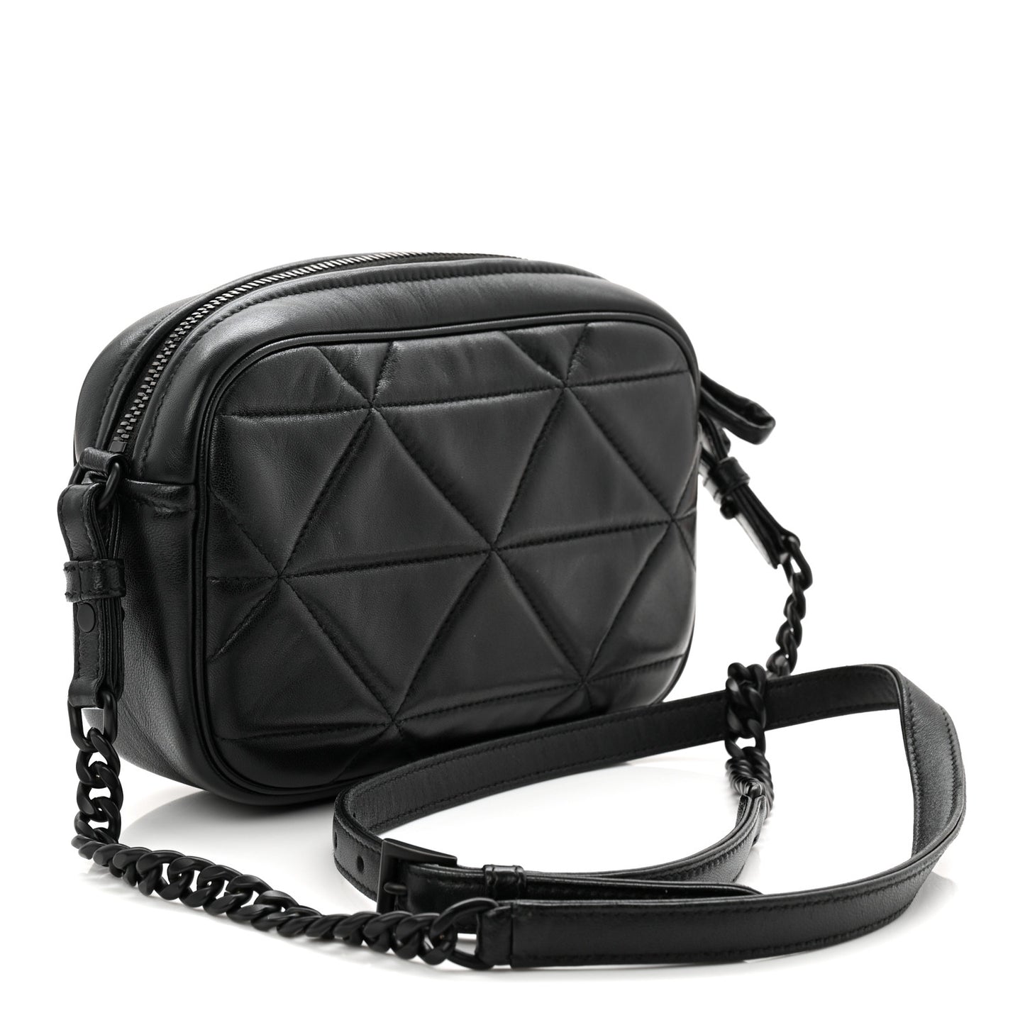 Nappa Triangle Stitched Spectrum Camera Bag Black