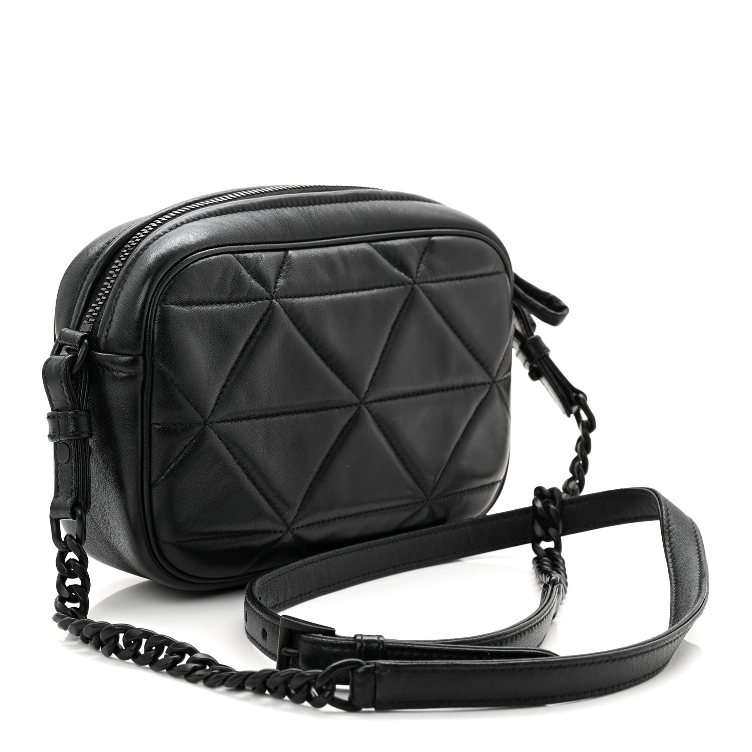 Prada Nappa Triangle Stitched Spectrum Camera Bag Black 3 of 10
