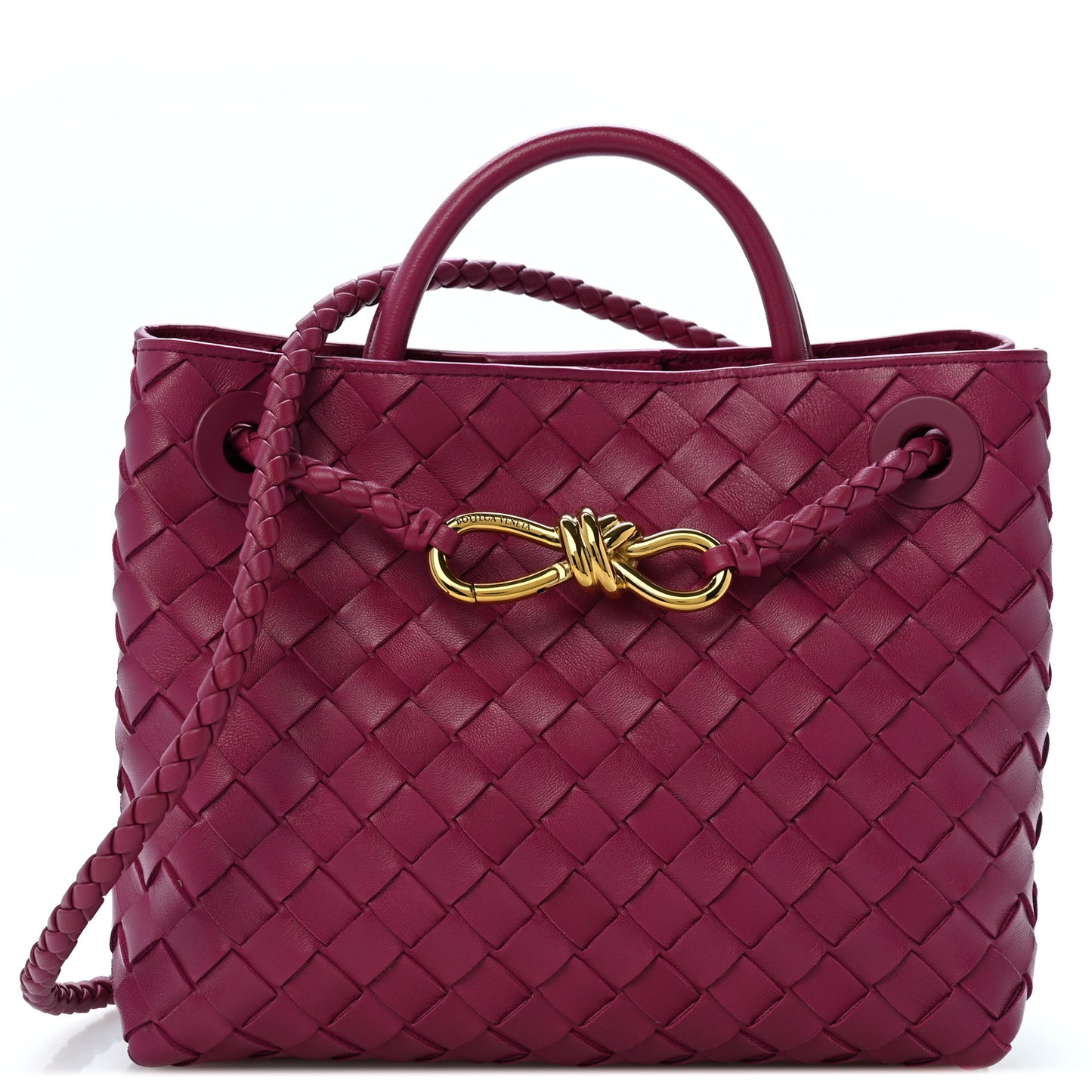 Nappa Intrecciato Small Andiamo Shoulder Bag Cinnabar