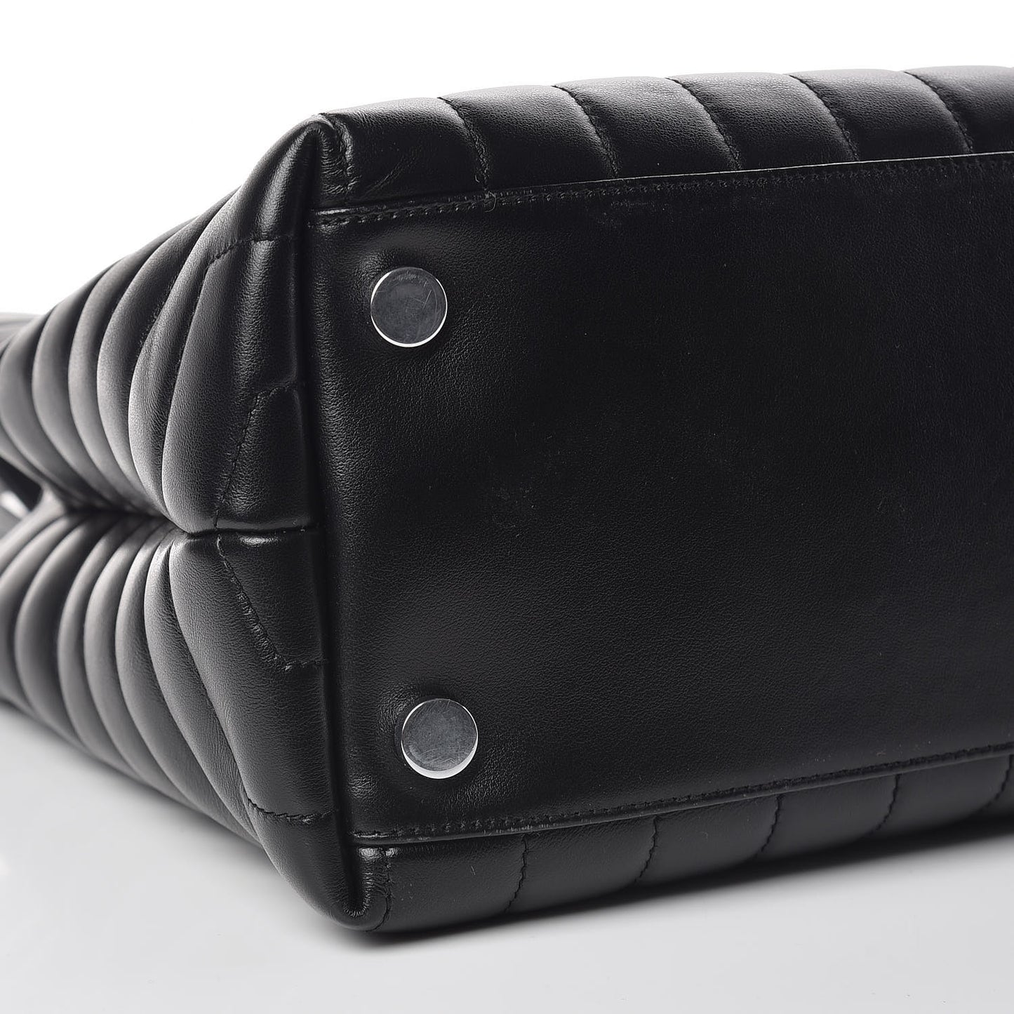 Calfskin Y Quilted Monogram Large Loulou Shopper Black