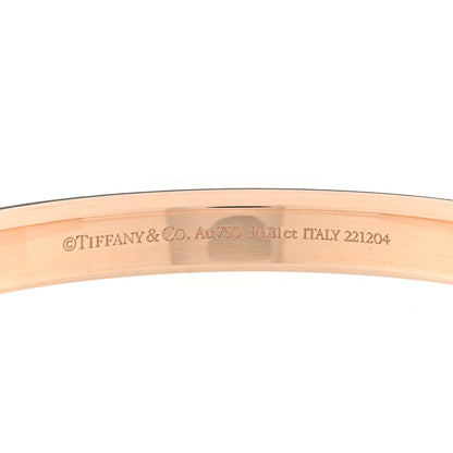 Tiffany 18K Rose Gold Diamond Tiffany Lock Bangle Bracelet 4 of 5
