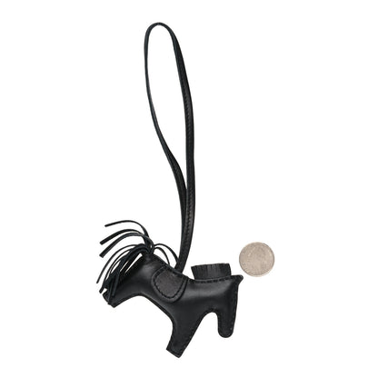 Hermes Milo Lambskin Grigri Rodeo Horse Bag Charm PM So Black 2 of 4
