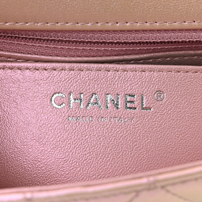 Chanel Iridescent Calfskin Quilted Mini Rectangular Flap Pink 6 of 12
