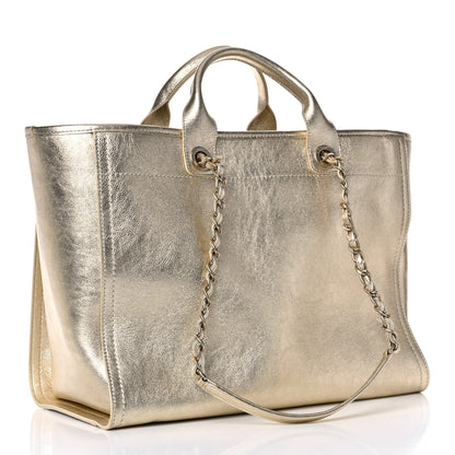 Chanel Metallic Calfskin Medium Deauville Tote Gold 4 of 13
