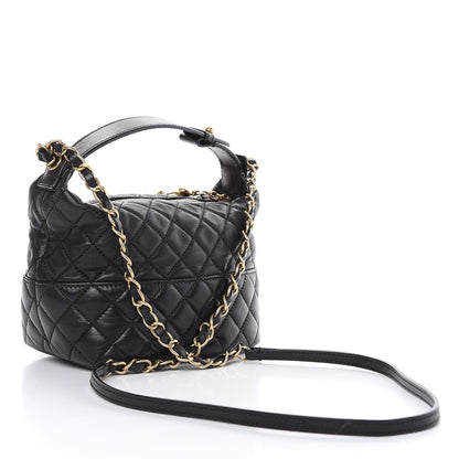 Chanel Lambskin Quilted Small Hobo Black 3 of 9