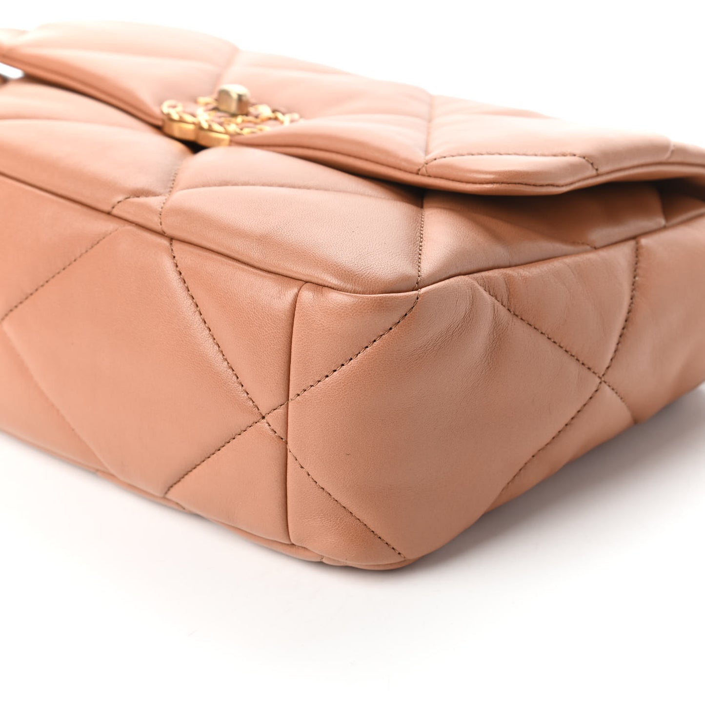 Lambskin Quilted Large Chanel 19 Flap Brown