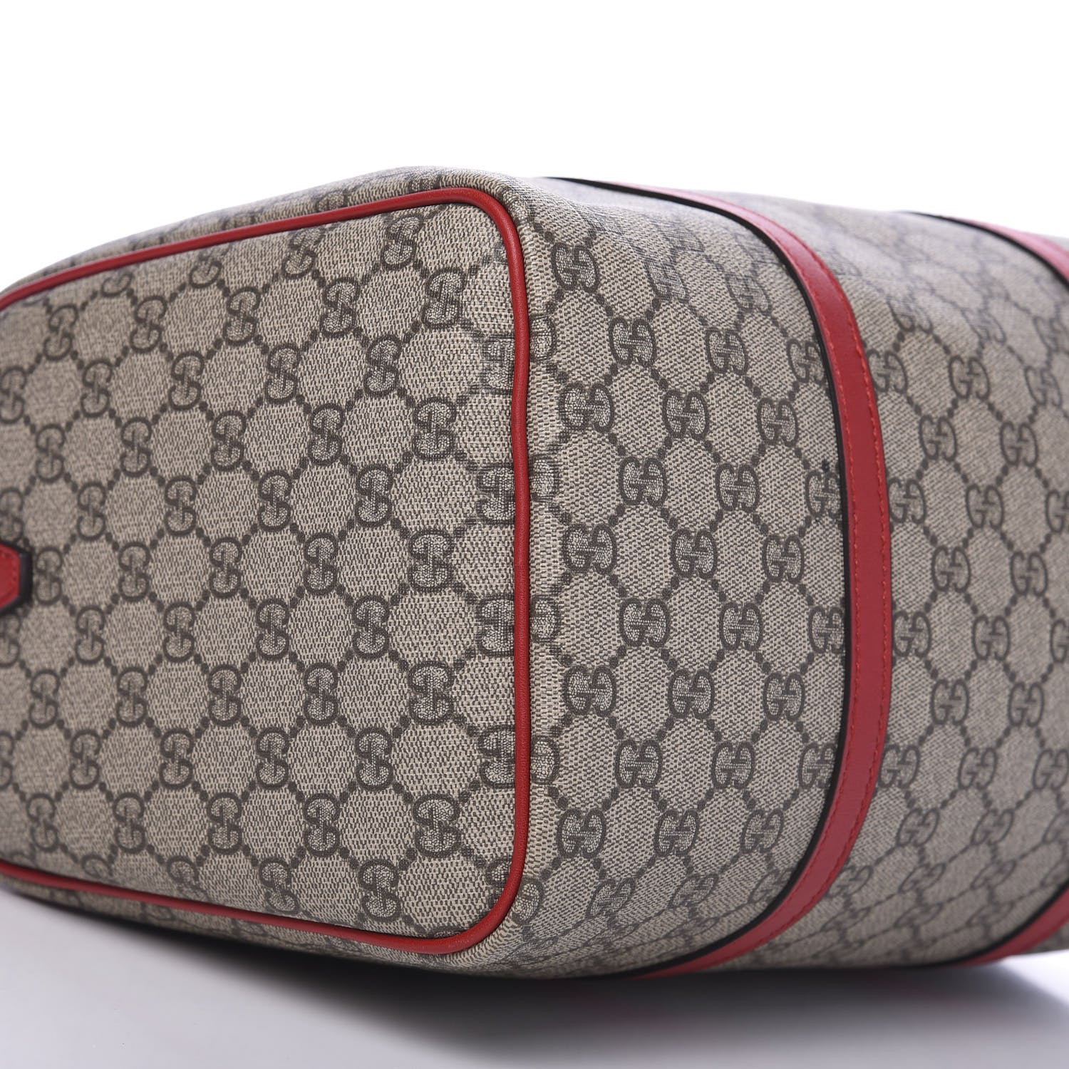 Gucci GG Supreme Monogram Calfskin Medium Nice Boston Beige Ebony Hibiscus Red 9 of 11
