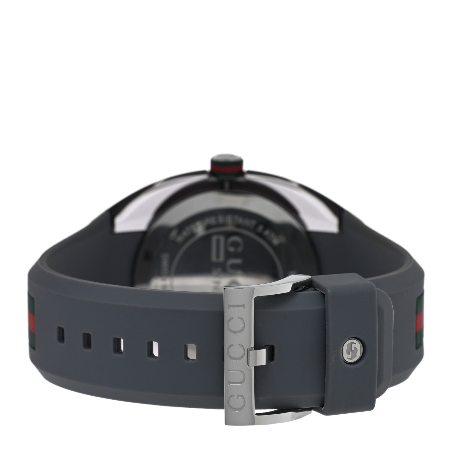 Gucci Stainless Steel Rubber 46mm Sync Web Quartz Watch Grey 3 of 4