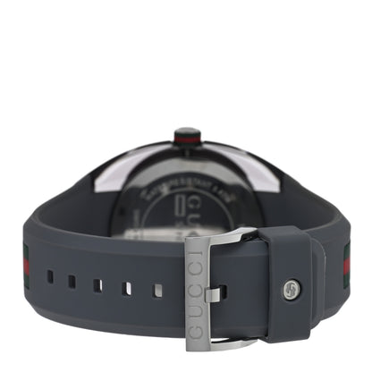 Gucci Stainless Steel Rubber 46mm Sync Web Quartz Watch Grey 3 of 4