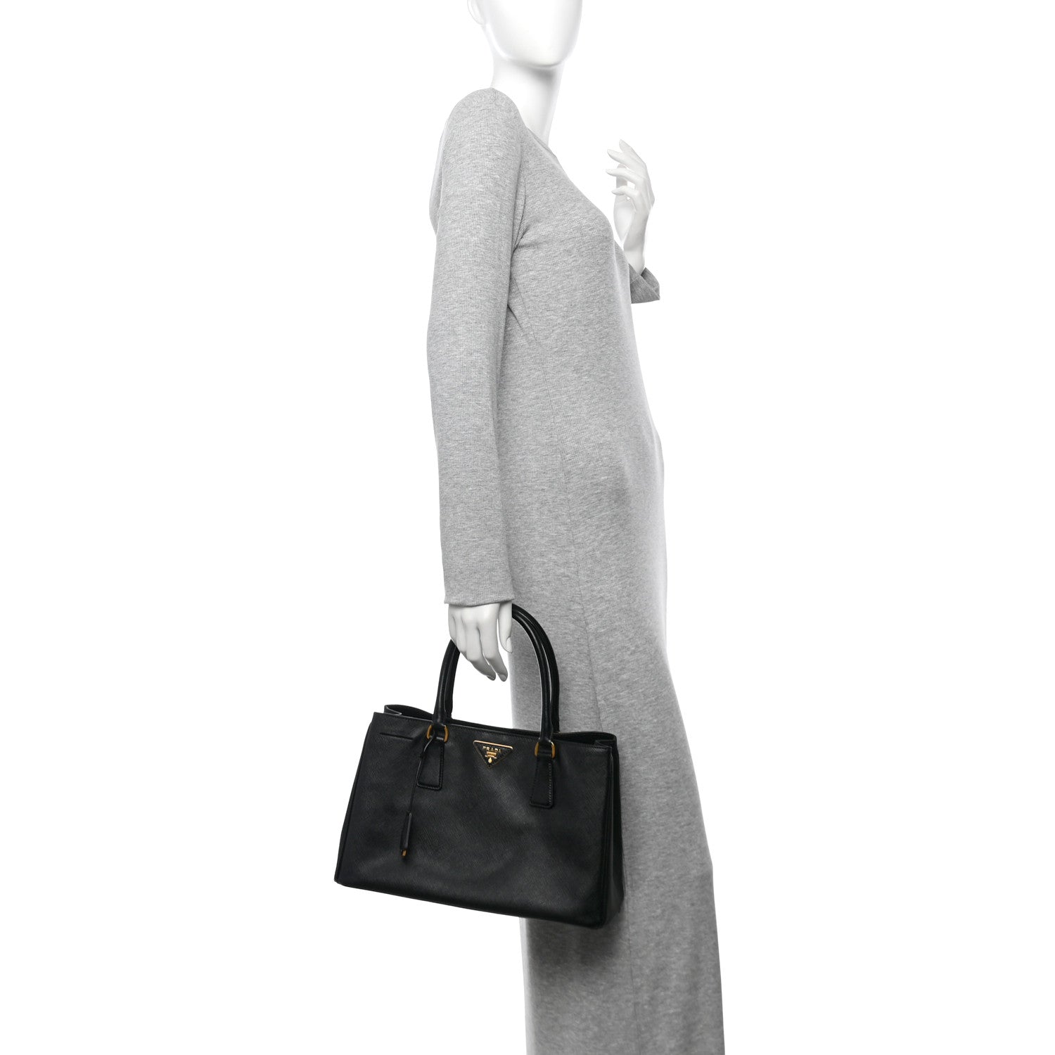 Prada Saffiano Lux Medium Tote Black 2 of 10