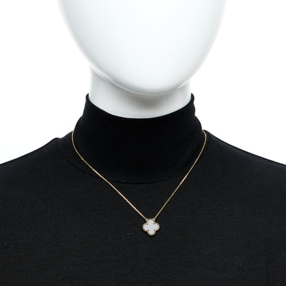 Van Cleef & Arpels 18K Yellow Gold Black Onyx Vintage Alhambra Pendant Necklace 2 of 4