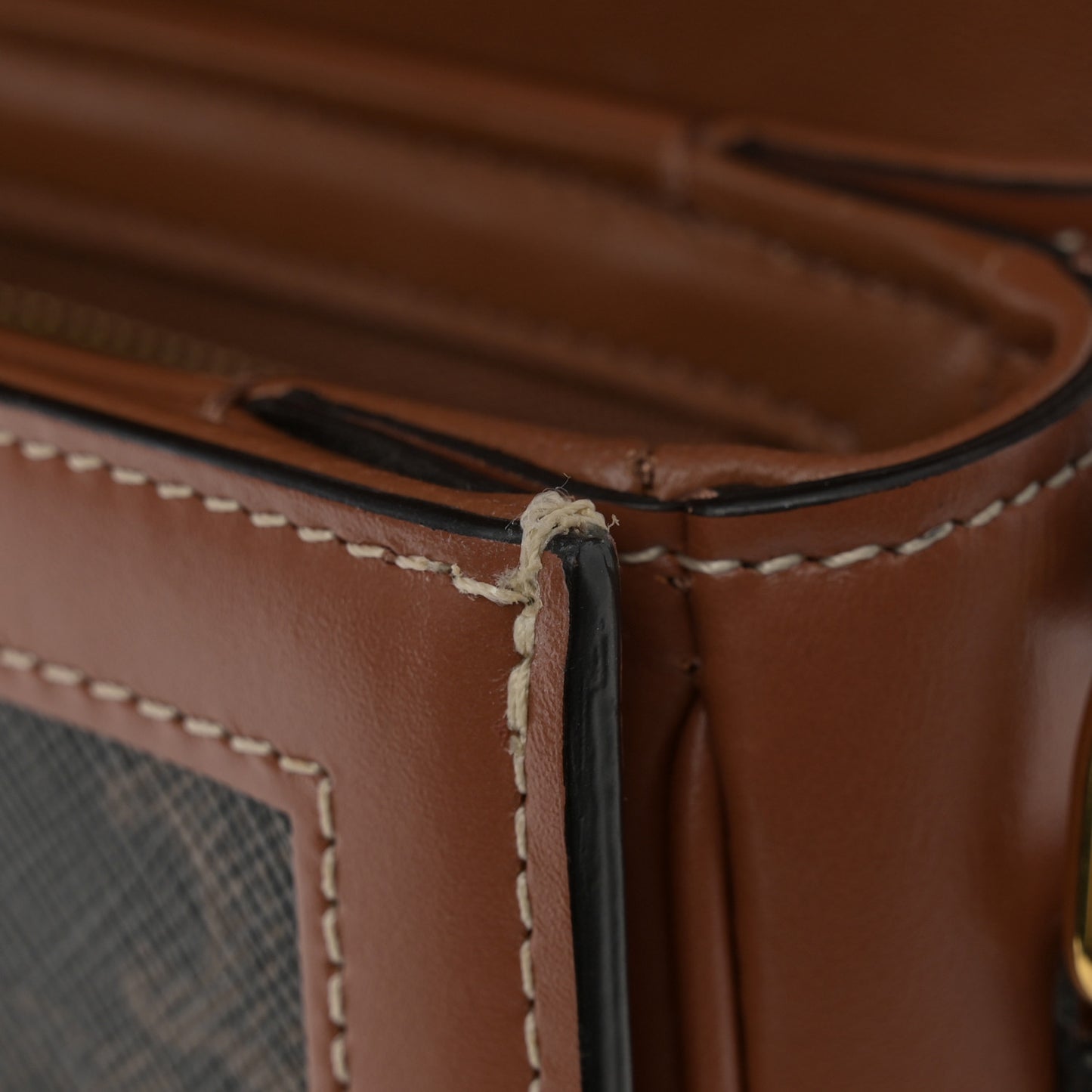 Calfskin Triomphe Canvas Teen Triomphe Bag Tan