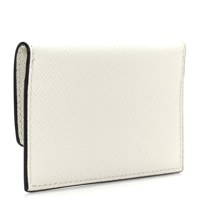 Prada Saffiano Triangle Card Holder White 3 of 7