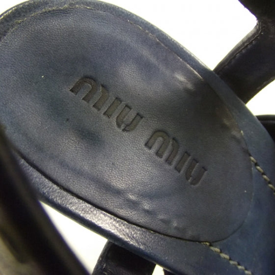 Miu Miu Strappy Open Toe Platform Heels 38 7 of 7