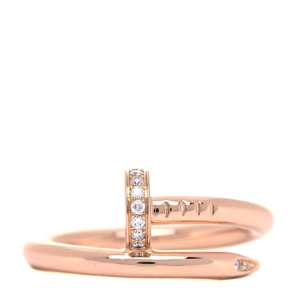 Cartier 18K Pink Gold Diamond Juste Un Clou Ring 56 7.5 1 of 5