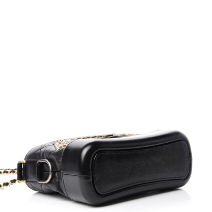 Chanel Aged Calfskin Quilted Charms Small Gabrielle Hobo Black 4 of 10